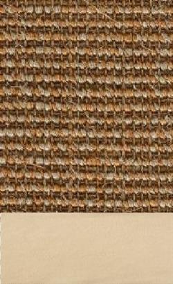 Sisal Salvador bronze 064 tæppe med kantbånd i microfiber creme